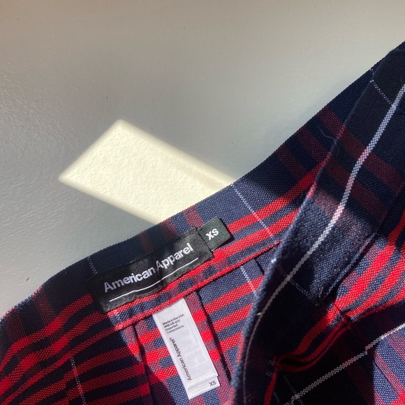 AMERICAN APPAREL PLAID MINI SKIRT XS - Picture 2 of 4